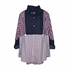 Upcycled Women's Pink and Navy Vegas Shirt